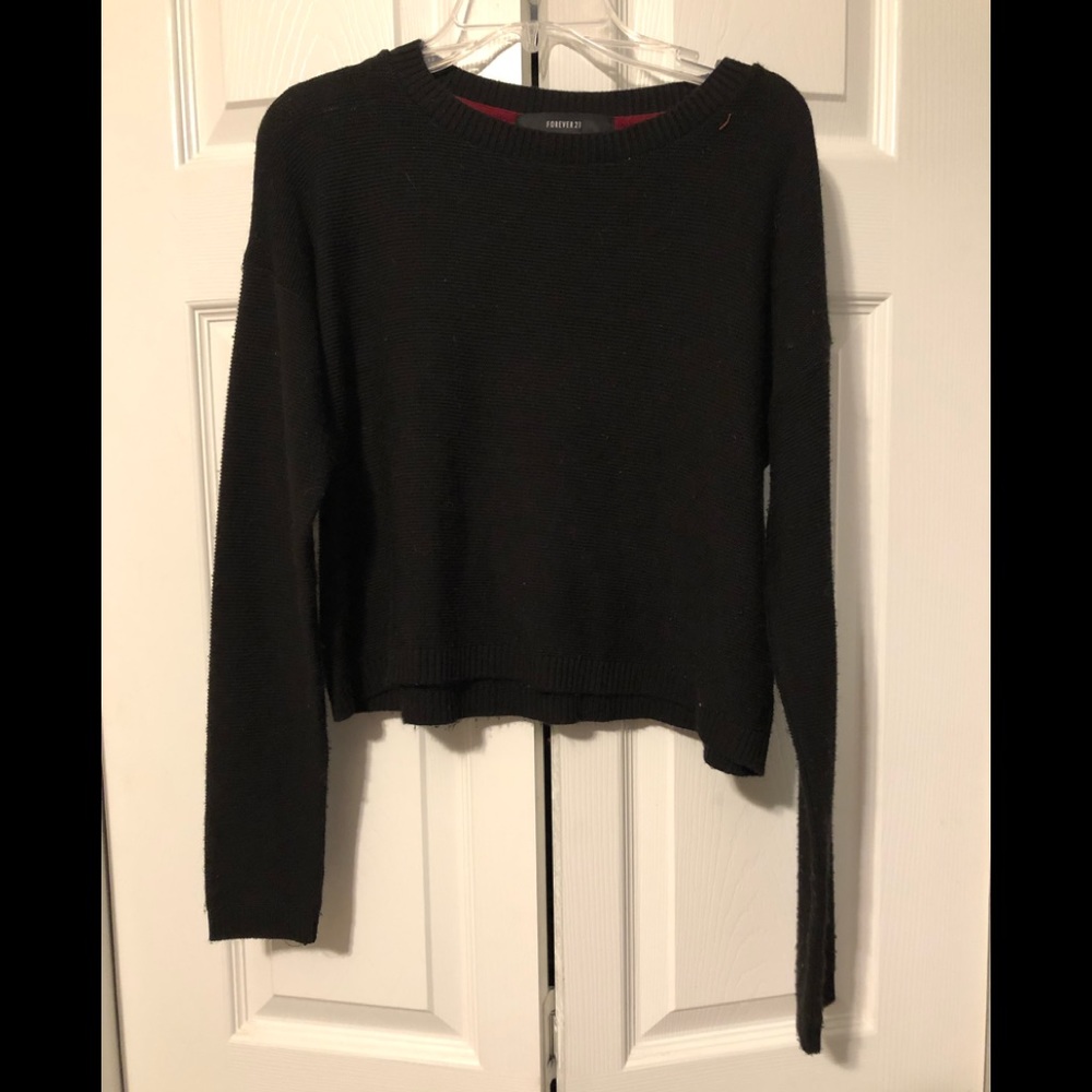 Forever 21 black sweater crop top